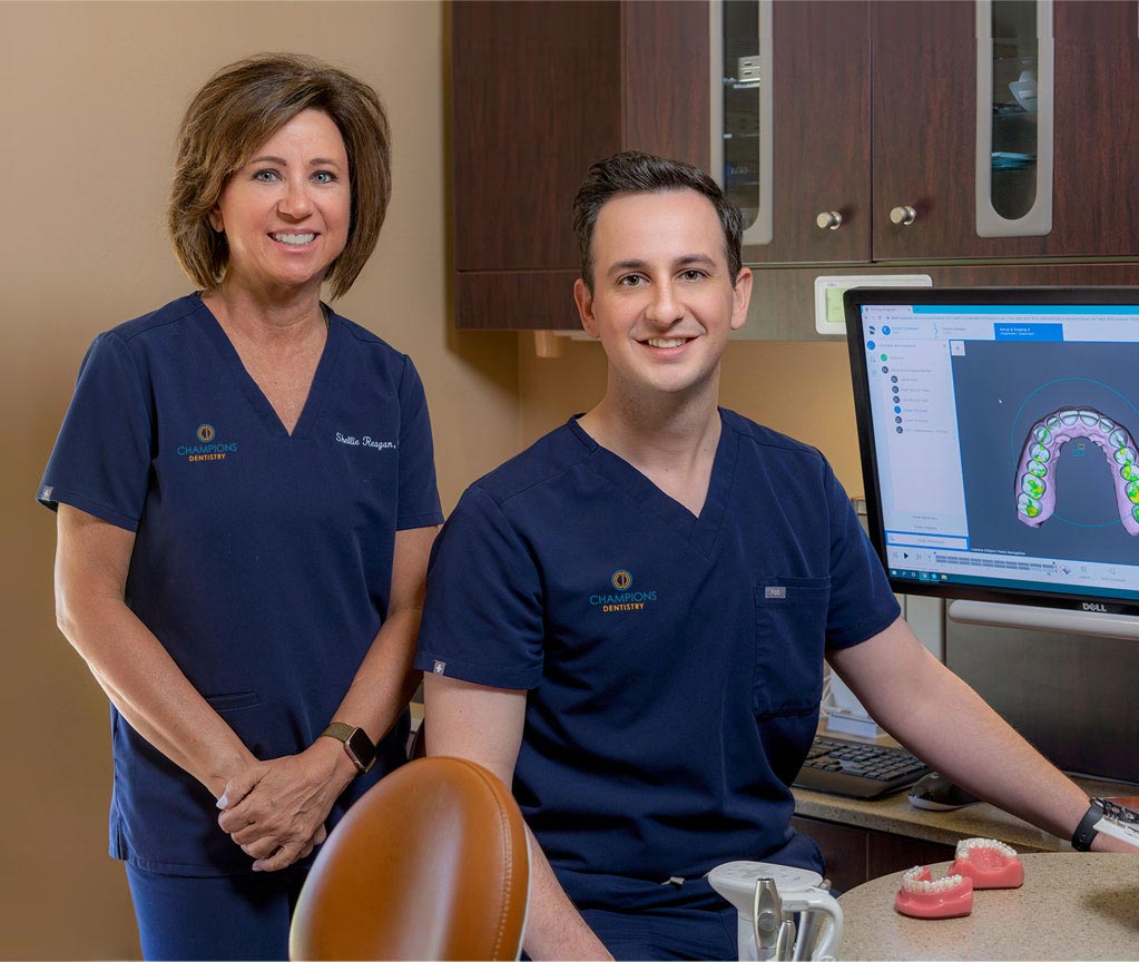 Dr. Reagan and Dr. Rooney in Spring Texas at Champions Dentistry Dr. Reagan and Dr. Rooney